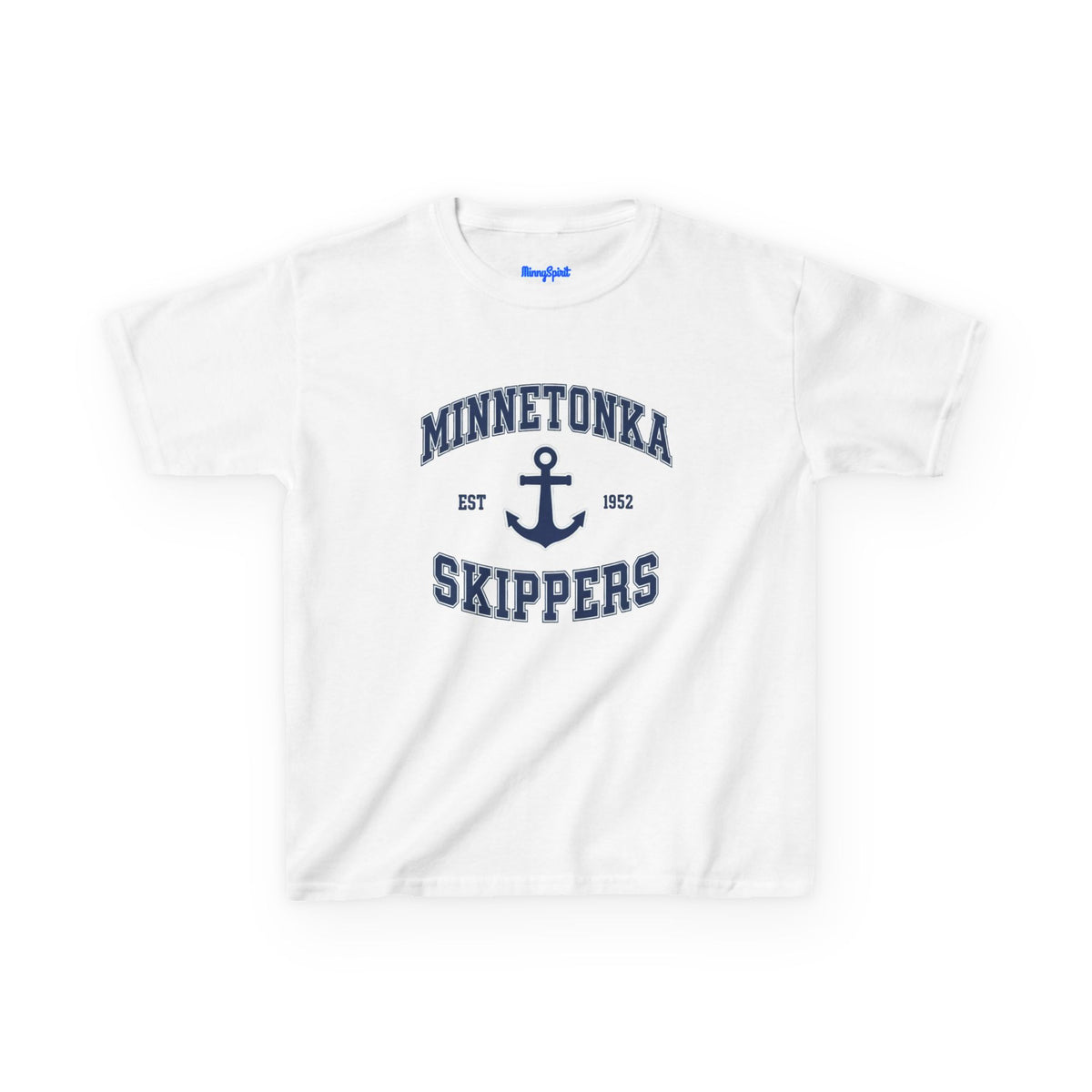 Minnetonka Skippers Kids Tee — Nautical Anchor School Spirit Shirt