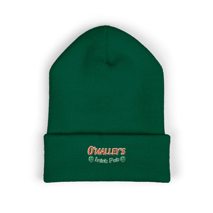 Embroidered 'O'Malley’s Irish Pub' Cuffed Beanie – St. Patrick’s Shamrock Winter Hat