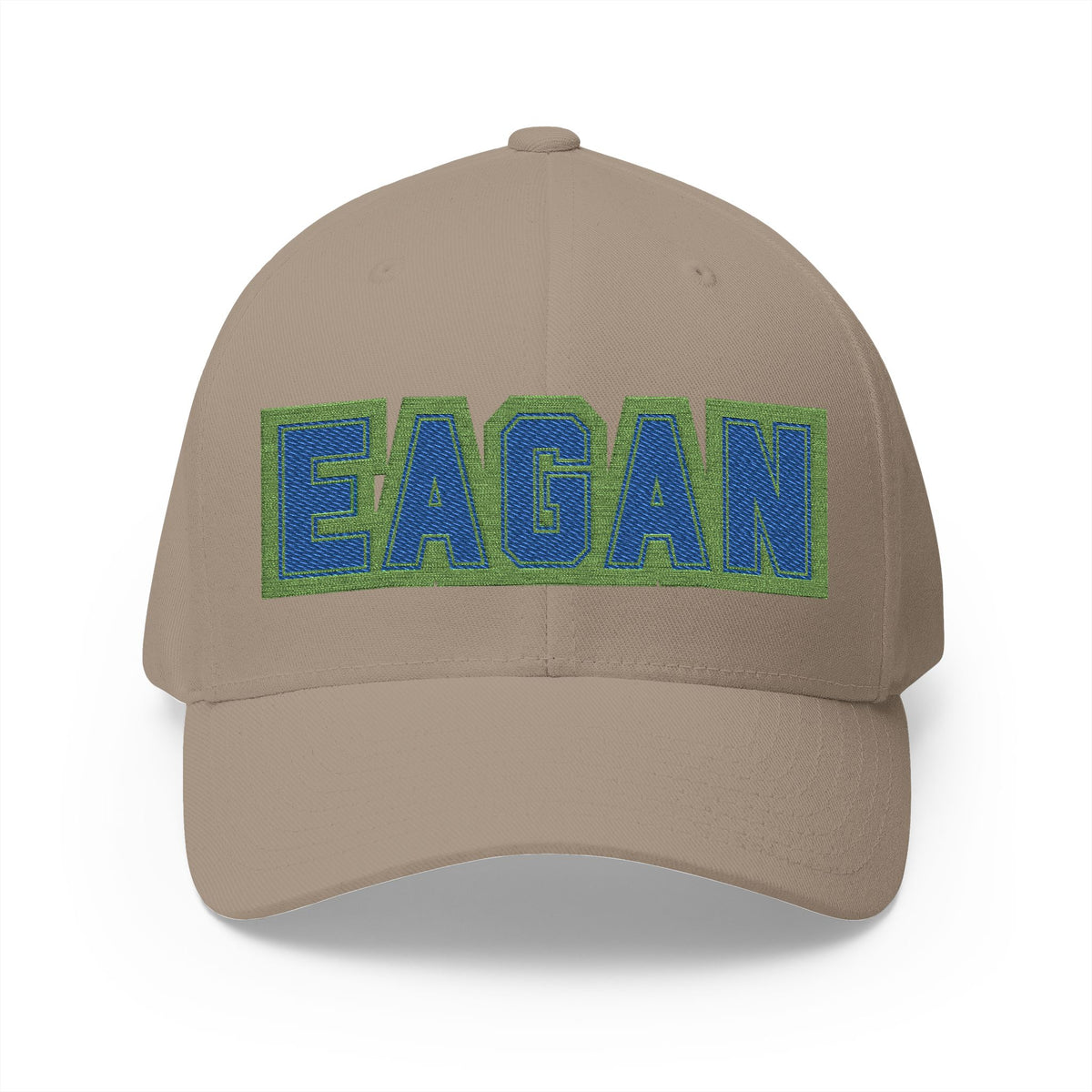 Eagan Wildcats Embroidered Varsity Block Hat — White Structured Cap