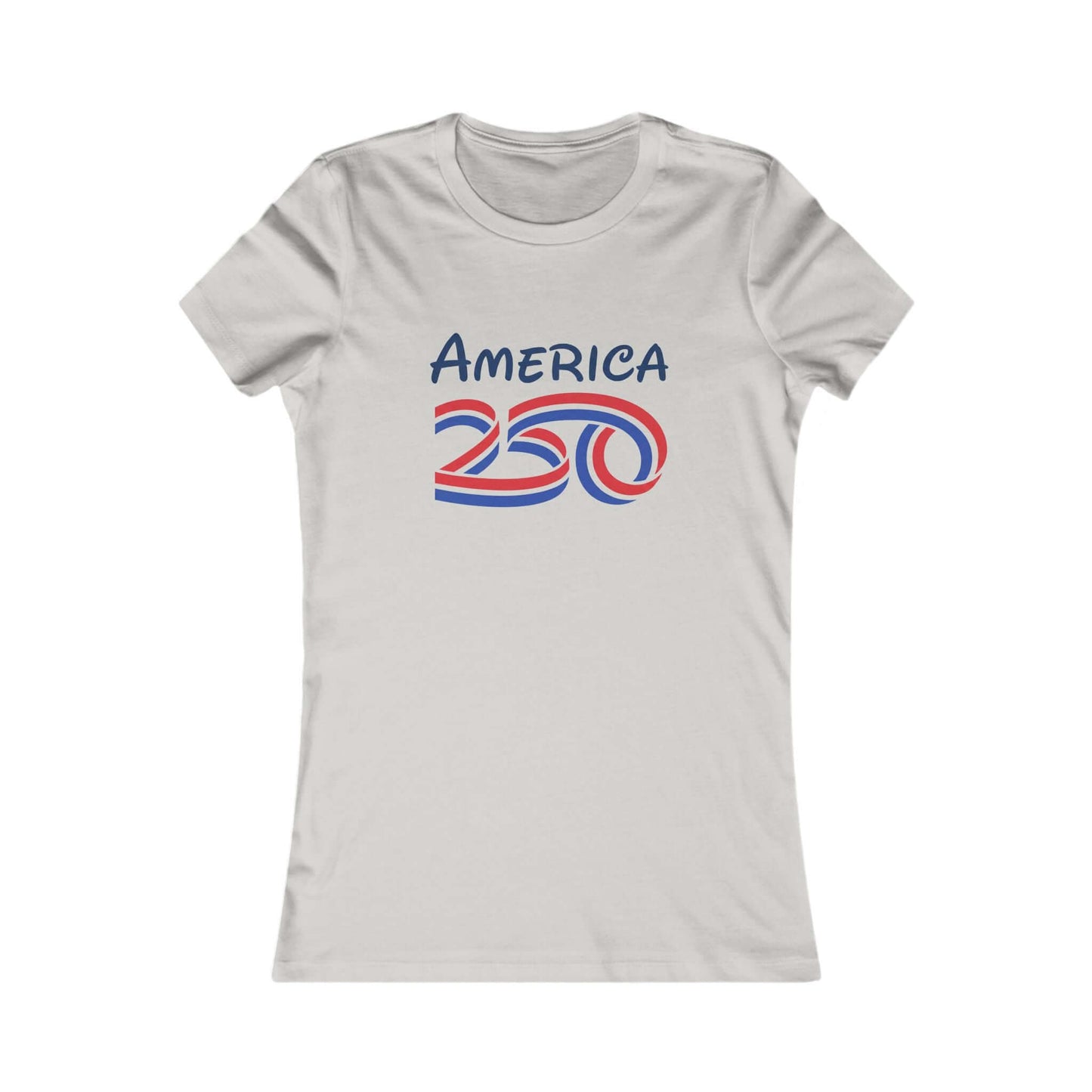 women's patriotic anniversary t-shirt featuring America 250 vintage graphic design on a light soft fit.