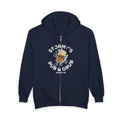 Stormy’s Pub & Grub Zip Hoodie — Vintage Bar Logo Full-Zip Sweatshirt