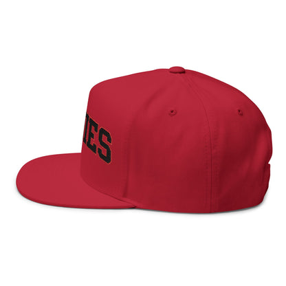 Stillwater Ponies Embroidered Black Text Flat Bill Cap — School Spirit Snapback