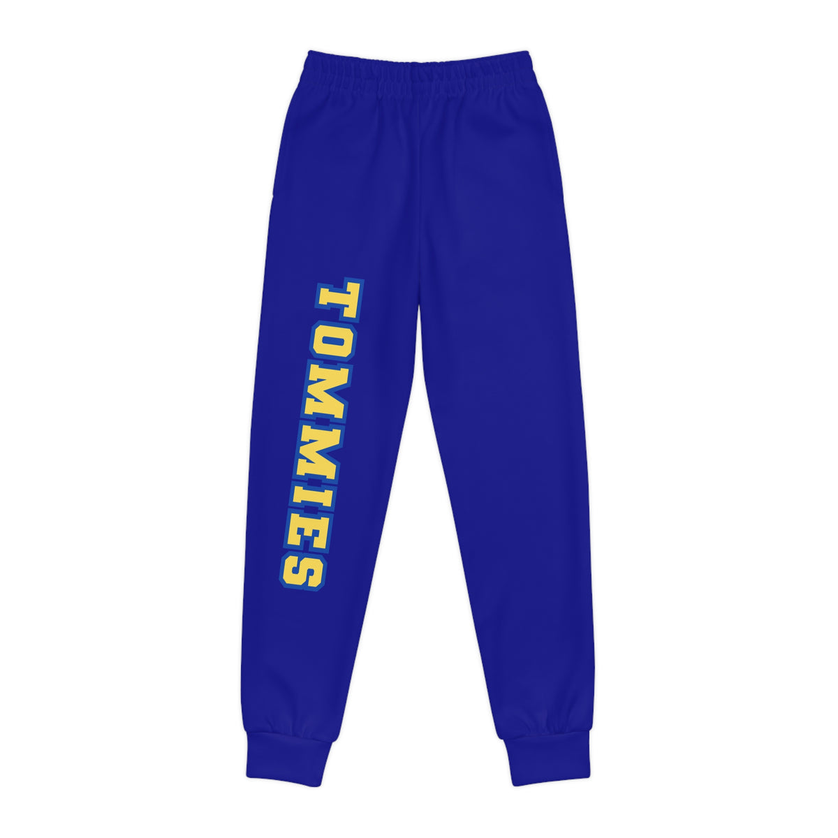 Minneapolis Edison Tommies Youth Joggers — Blue Athletic Sweatpants with Vertical Team Name