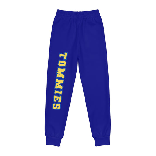 Minneapolis Edison Tommies Youth Joggers — Blue Athletic Sweatpants with Vertical Team Name