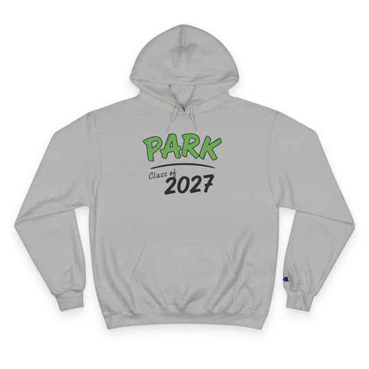 Park Cottage Grove Class of 2027 unisex hoodie in light steel color with kangaroo pocket for cozy everyday wear.