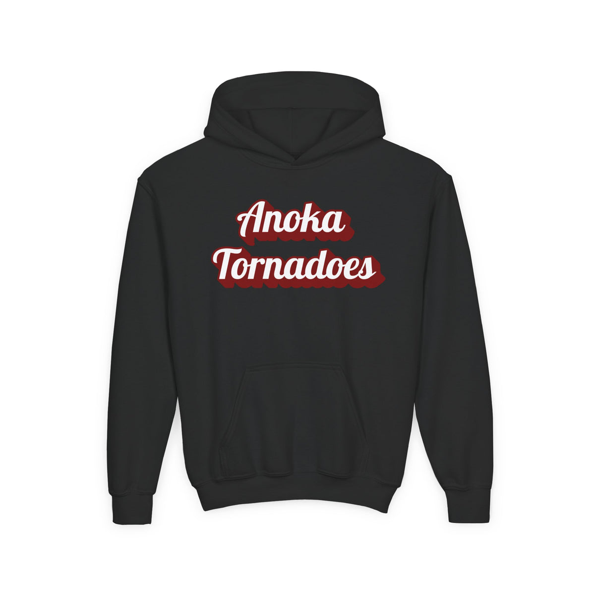 Anoka Tornadoes Youth Hoodie — School Spirit Pullover with Tornado Back Graphic