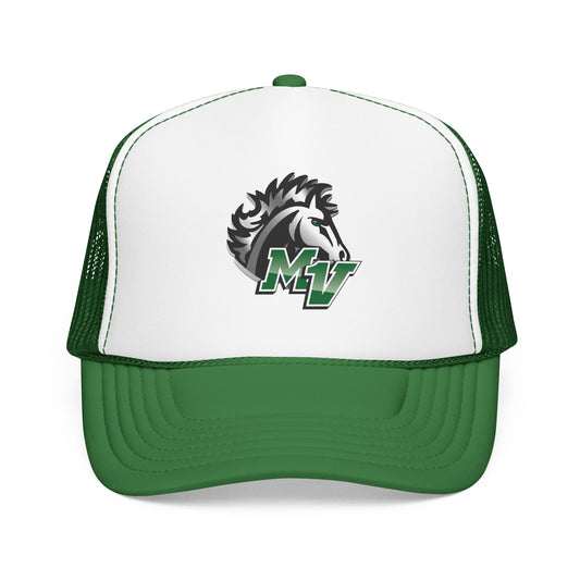 Mustangs Green Logo Foam Trucker Hat