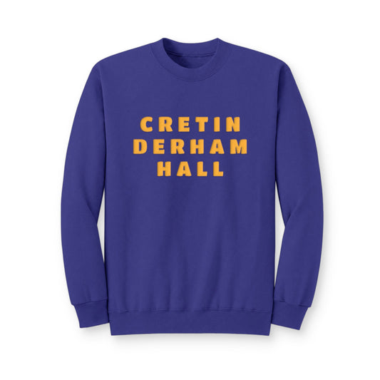 Cretin-Derham Hall Puff Print Crewneck Sweatshirt (Purple + Gold)