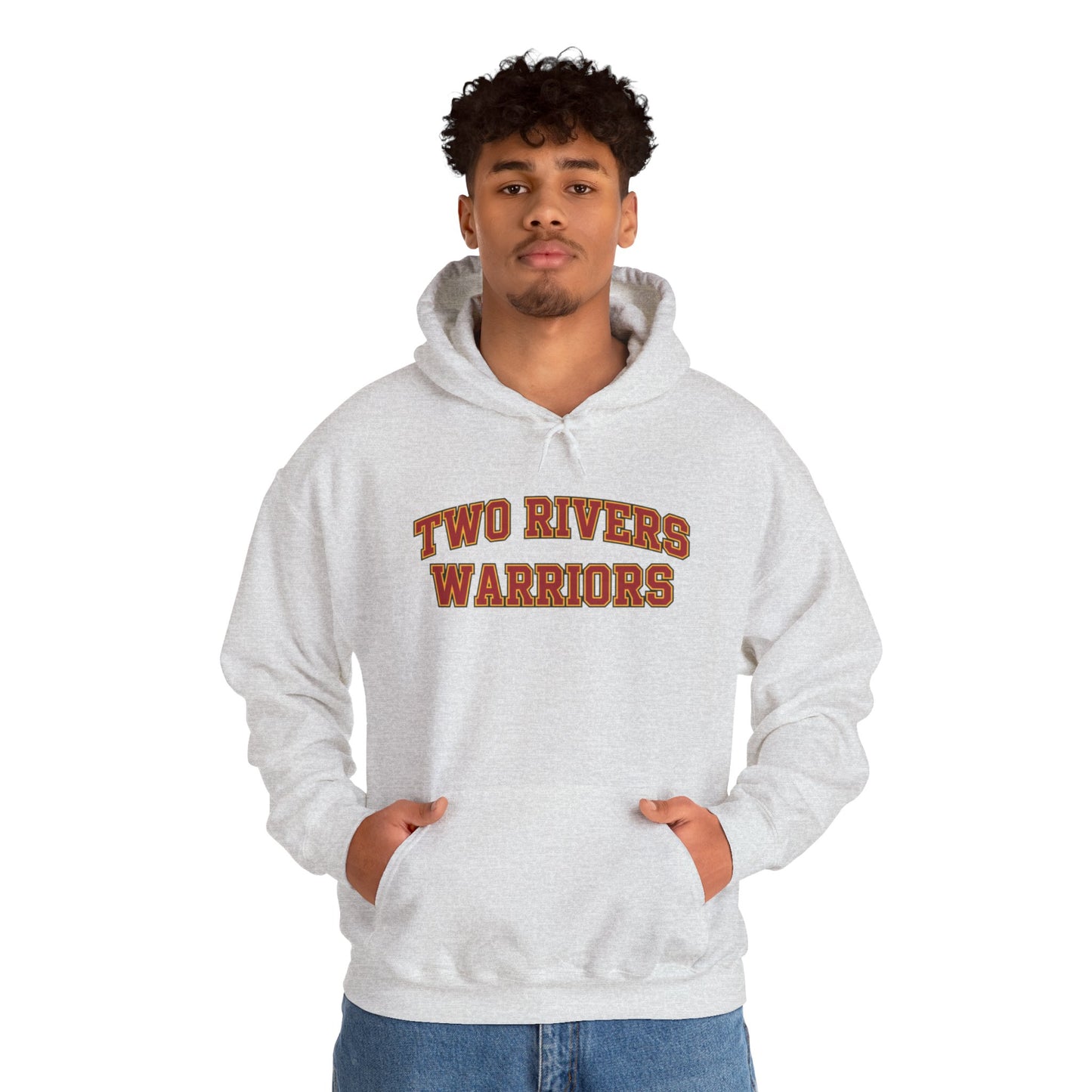 Two Rivers Warriors Unisex Heavy Blend™ Text Logo Hoodie - Cozy, Casual Sweatshirt for Outdoor Lovers