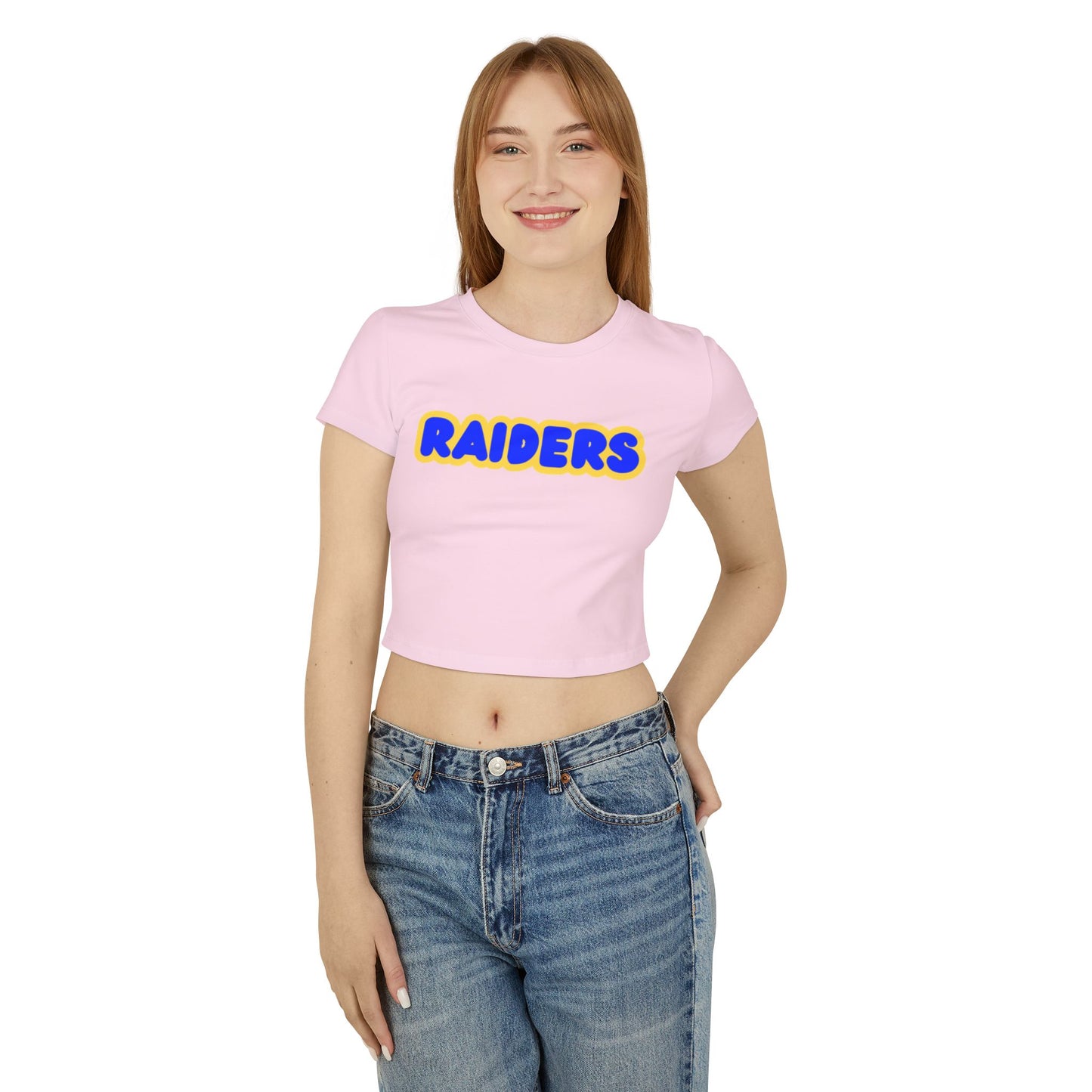 Hastings Raiders Women’s Baby Tee - Retro Graphic Top for Casual Vibes