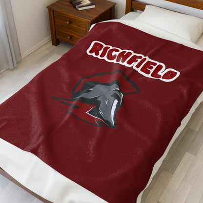 Richfield Spartans Cozy Velveteen Plush Blanket - Perfect for Relaxation and Home Decor