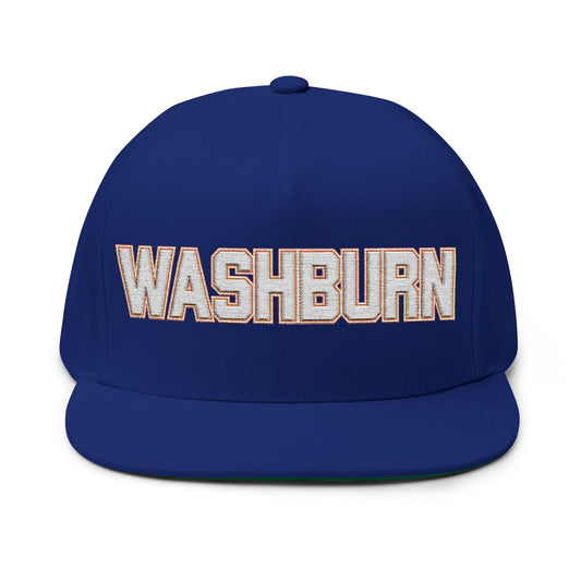 Minneapolis Washburn Millers Embroidered BlueText Flat Bill Cap — School Spirit Snapback