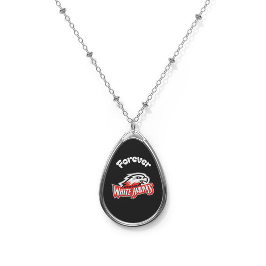 Mound Westonka White Hawks "Forever" Oval Pendant Necklace