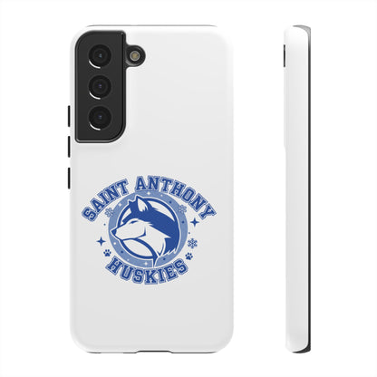 Saint Anthony Huskies Tough Phone Case — Protective White Phone Cover with Husky Logo
