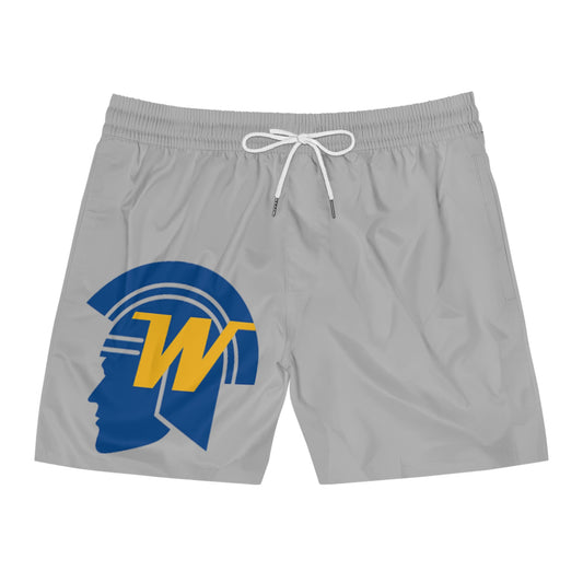 Wayzata Trojans Men's Grey Swim Shorts - Perfect for Beach Days & Pool Parties