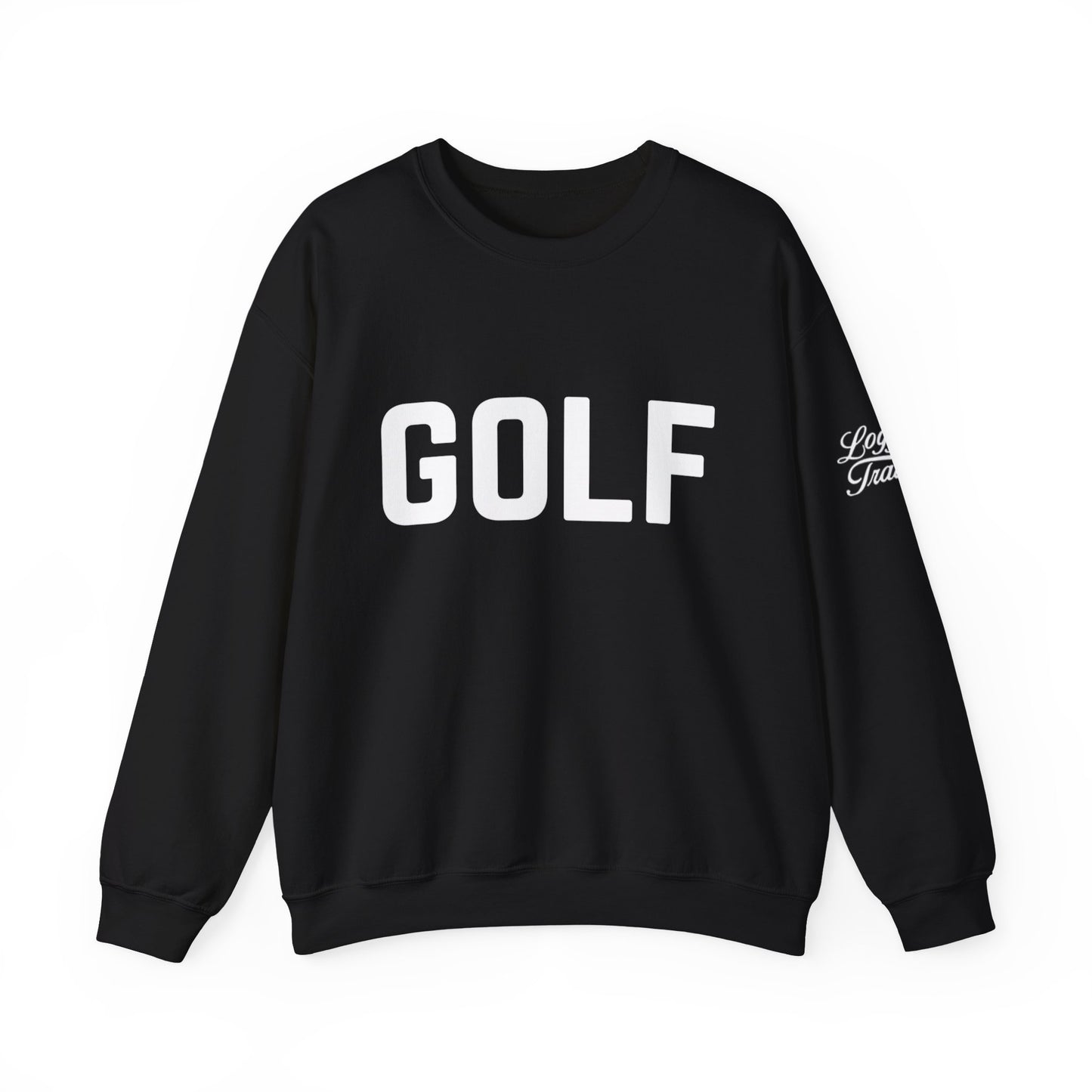 Embroidered Golf Crewneck Sweatshirt — Minimalist Bold Logo Pullover for Golfers