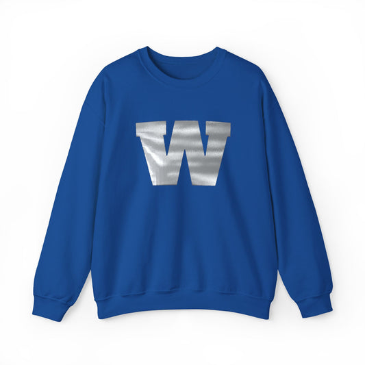 Woobury Royals Metallic W Blue Crewneck Sweatshirt