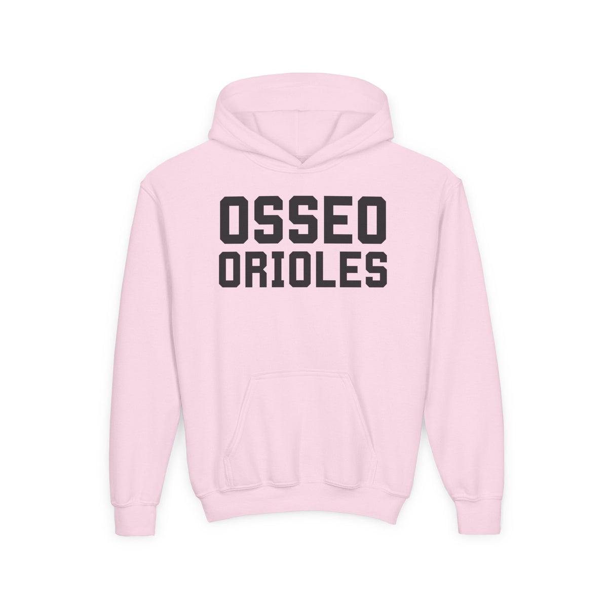 Youth Hooded Sweatshirt - 'Osseo Orioles' Design - Oriole on Back