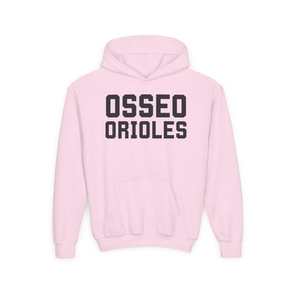 Youth Hooded Sweatshirt - 'Osseo Orioles' Design - Oriole on Back