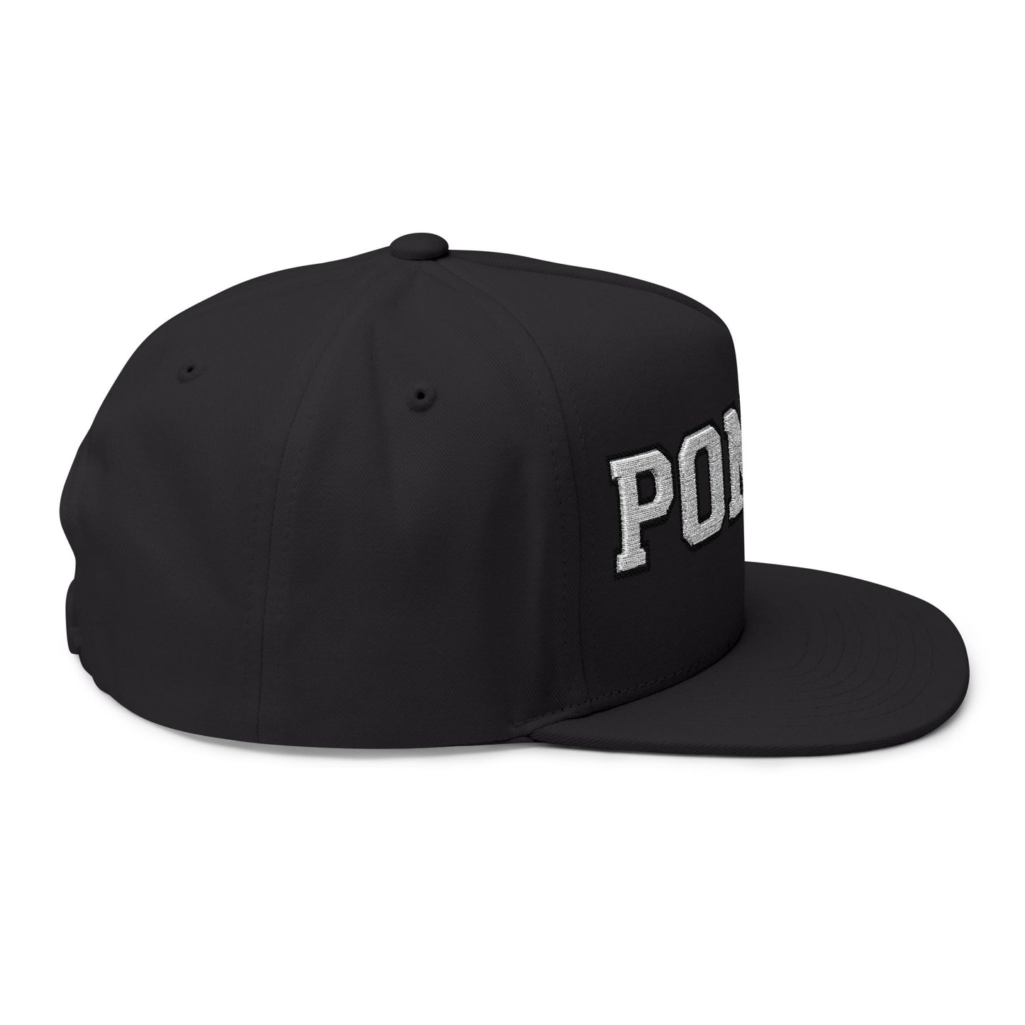 Stillwater Ponies Embroidered White Text Flat Bill Cap — School Spirit Snapback