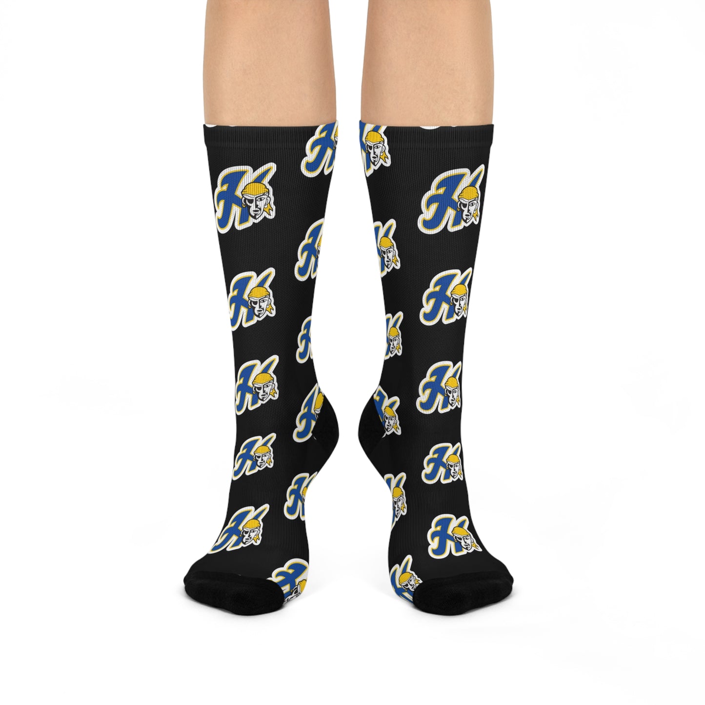 Hastings Raiders Black Trendy Cushioned Crew Socks