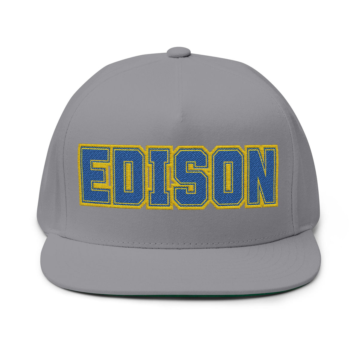Minneapolis Edison Tommies Embroidered BlueText Flat Bill Cap — School Spirit Snapback