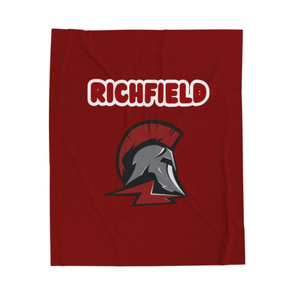 Richfield Spartans Cozy Velveteen Plush Blanket - Perfect for Relaxation and Home Decor
