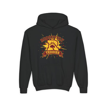 Minneapolis Roosevelt Teddies Youth Hooded Sweatshirt - School Spirit Wear with Bear Paw Print