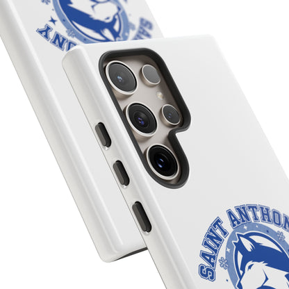 Saint Anthony Huskies Tough Phone Case — Protective White Phone Cover with Husky Logo