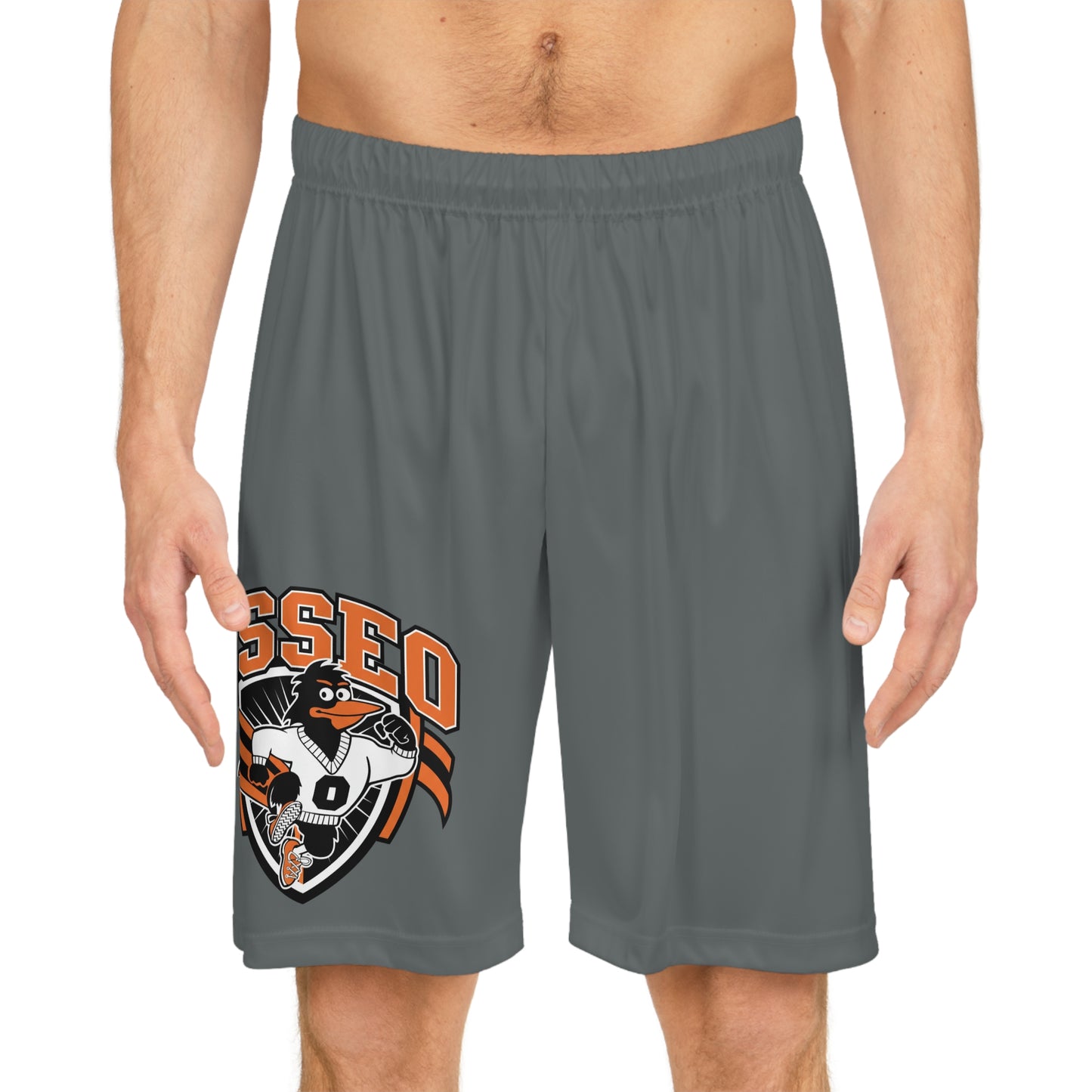 Osseo Orioles Grey Basketball Shorts for Sports Enthusiasts