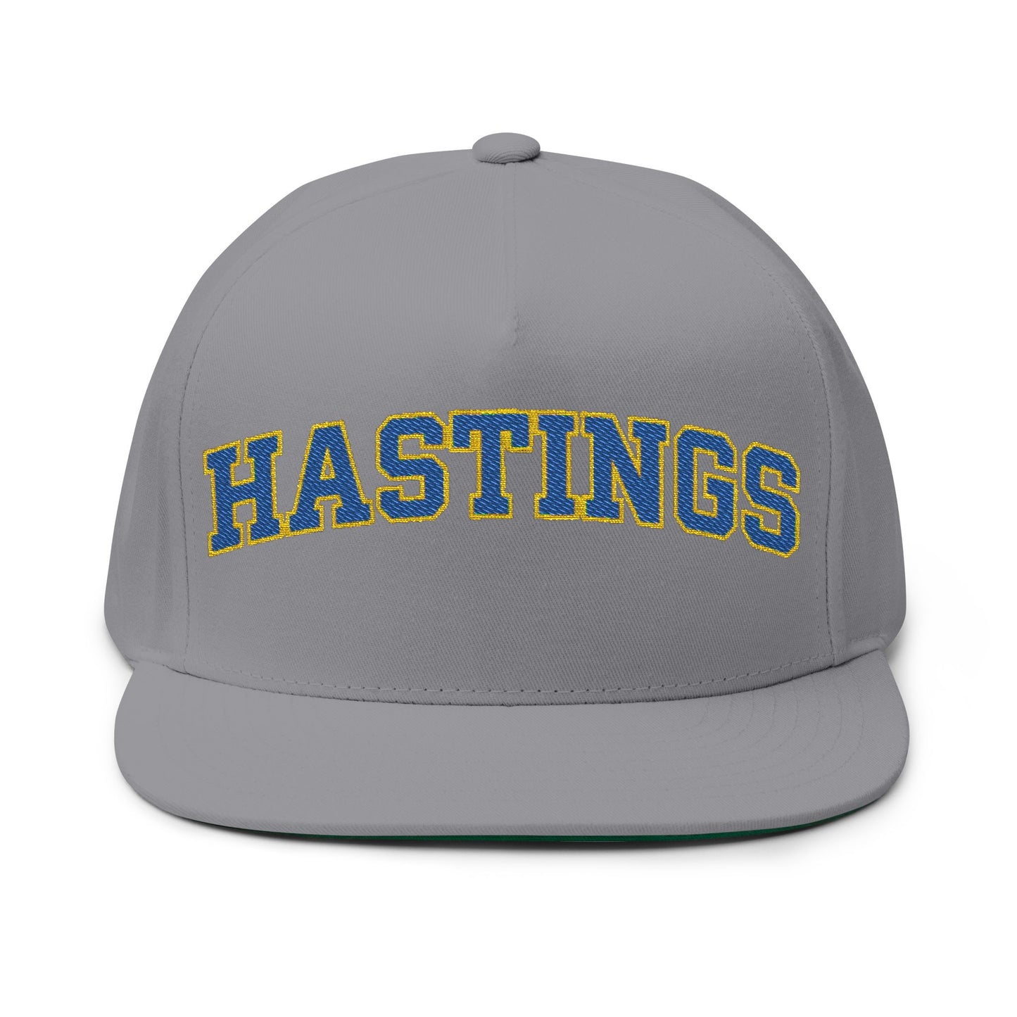 Hastings Raiders Embroidered Blue Text Flat Bill Cap — School Spirit Snapback