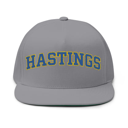 Hastings Raiders Embroidered Blue Text Flat Bill Cap — School Spirit Snapback