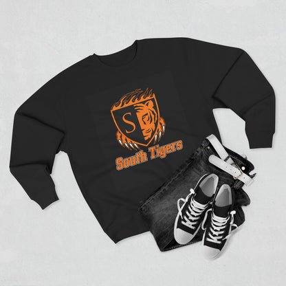 Minneapolis South Tigers Crewneck Sweatshirt — Orange Tiger Crest School Spirit