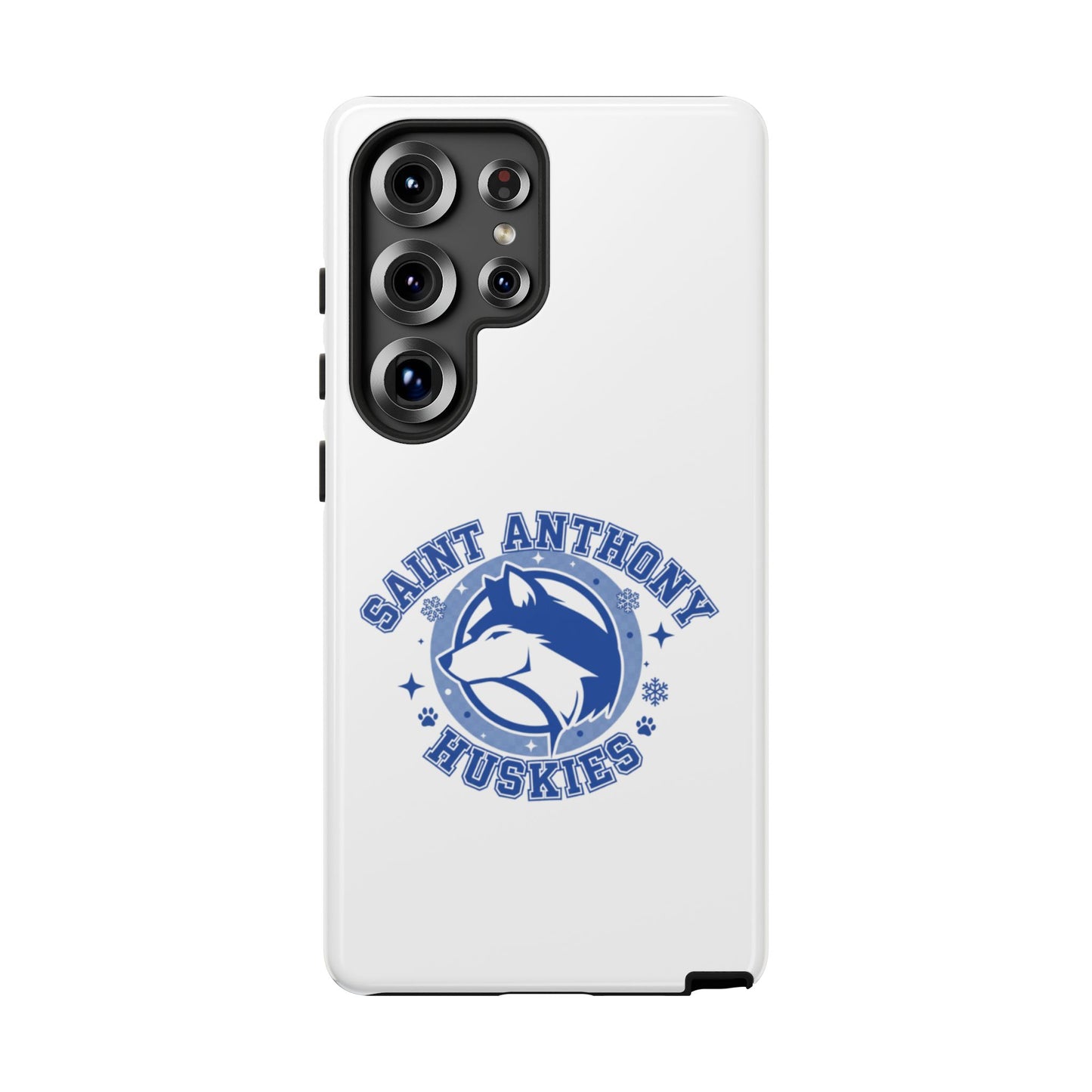 Saint Anthony Huskies Tough Phone Case — Protective White Phone Cover with Husky Logo