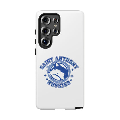 Saint Anthony Huskies Tough Phone Case — Protective White Phone Cover with Husky Logo