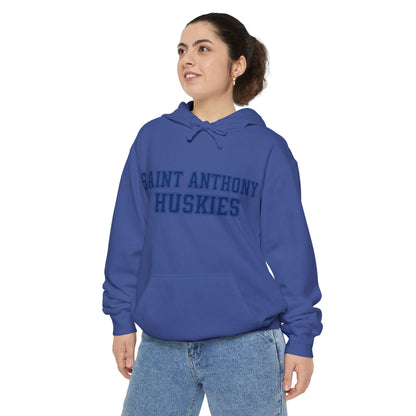 Saint Anthony Huskies Hoodie — Garment-Dyed School Sweatshirt