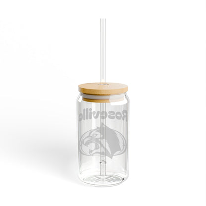 Roseville Raiders 16oz Sipper Glass with Nature-Inspired Design - Eco-Friendly Drinkware