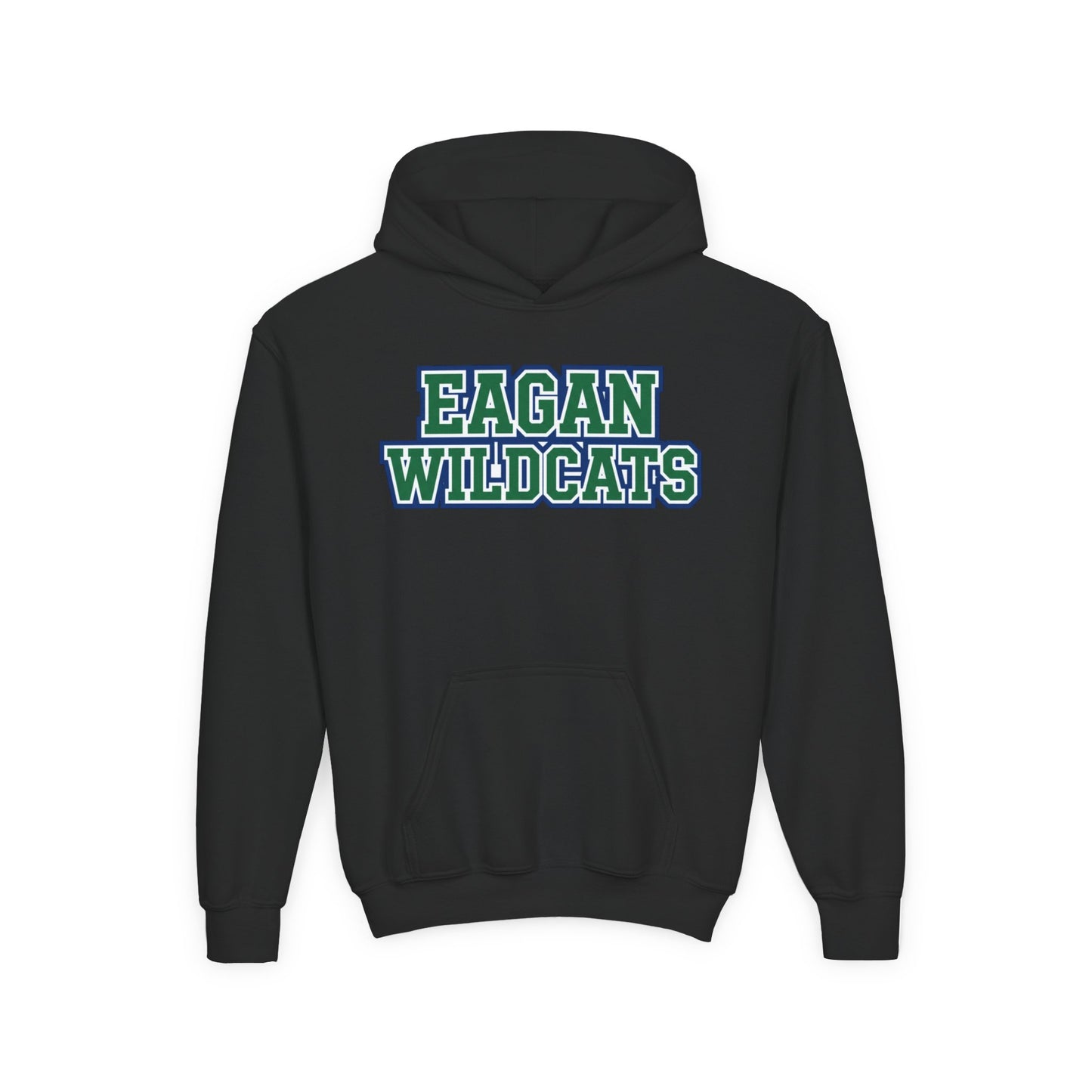 Eagan Wildcats Youth Heavy Bold Text Blend Hoodie - Cozy & Stylish Sweatshirt for Kids