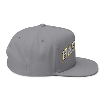 Hastings Raiders Embroidered White Text Flat Bill Cap — School Spirit Snapback