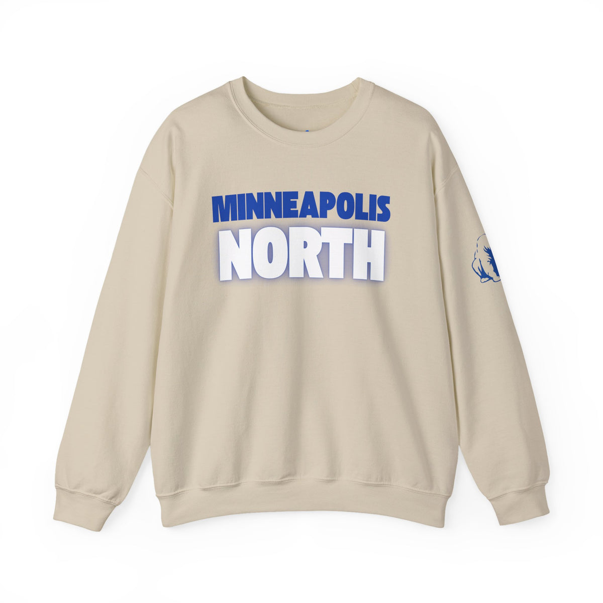 Minneapolis North Crewneck Sweatshirt — Retro Blue Lettering