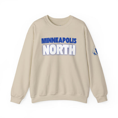 Minneapolis North Crewneck Sweatshirt — Retro Blue Lettering