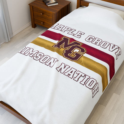Maple Grove Crimson Nation Velveteen Plush Blanket