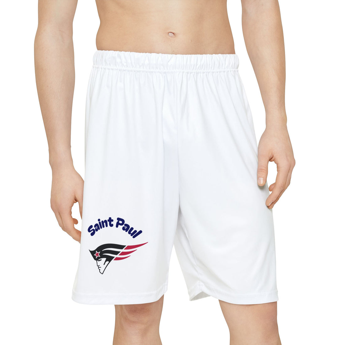 Saint Paul Central Minutemen Men's White Sports Shorts with Bold Design, Athletic Shorts for Workouts, Casual Wear