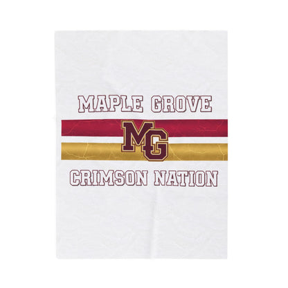 Maple Grove Crimson Nation Velveteen Plush Blanket