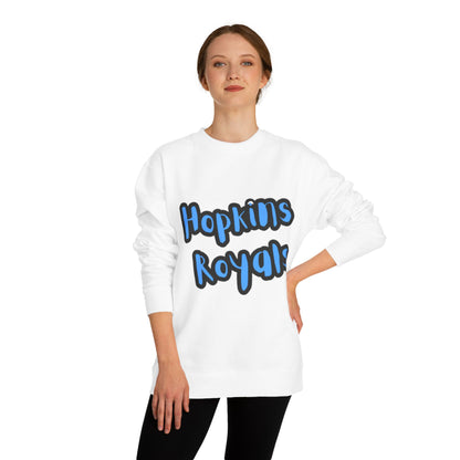 Hopkins Royals Crewneck Sweatshirt — Blue Bubble Letter School Spirit