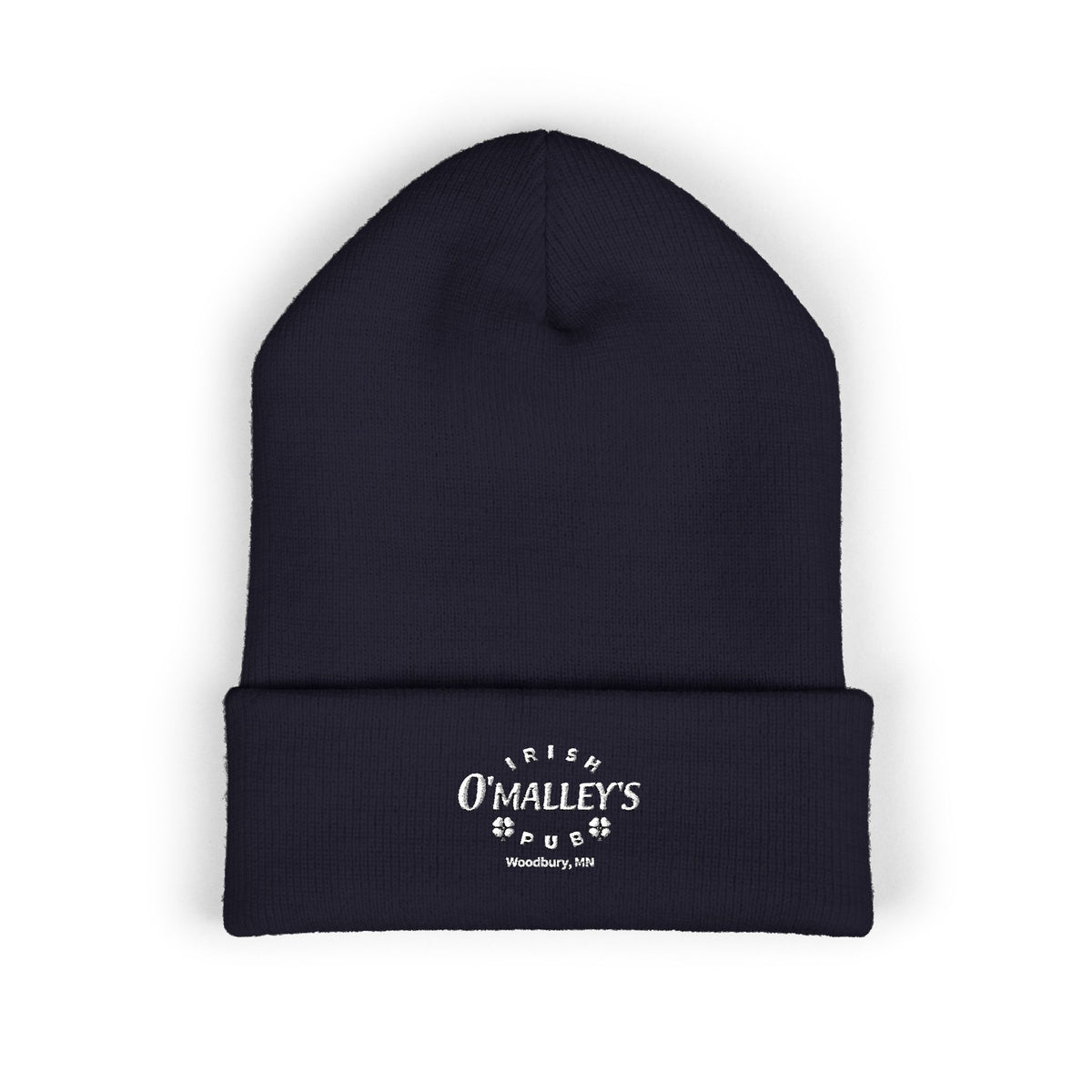 Embroidered 'O'Malley’s Irish Pub' Cuffed Beanie – St. Patrick’s Shamrock Winter Hat