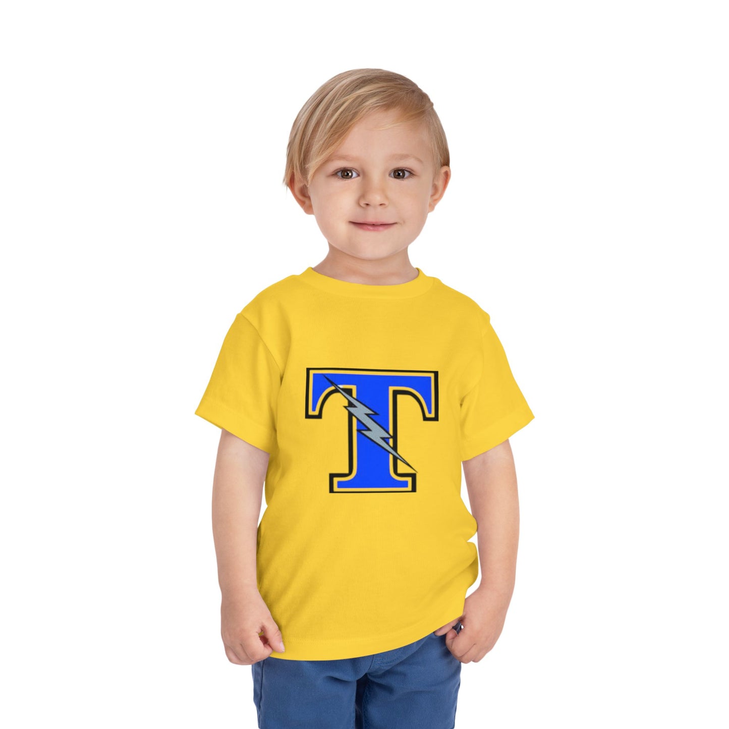 Tartan Titans Toddler Short Sleeve Tee - Fun Lightning Bolt Design