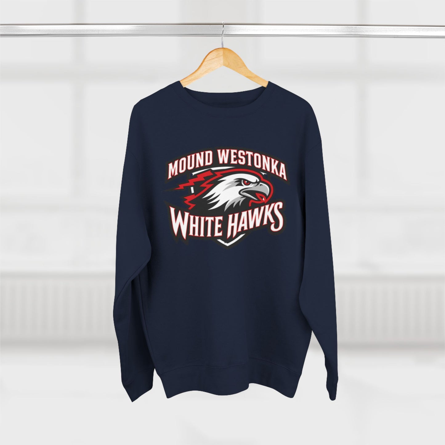 Mound Westonka White Hawks Unisex Crewneck Sweatshirt  - Cozy Everyday Wear