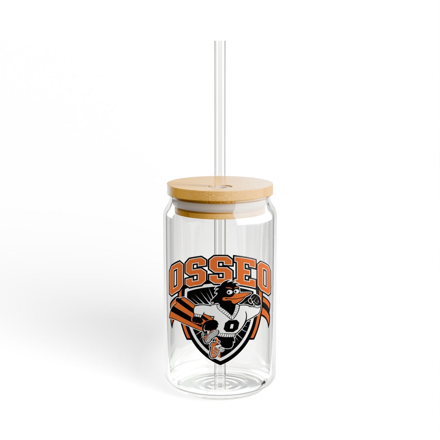 Osseo Orioles Stylish 16oz Sipper Glass, Eco-Friendly Drinkware