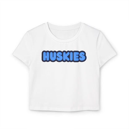 Saint Anthony Huskies Women’s Baby Tee - Retro Graphic Top for Casual Vibes